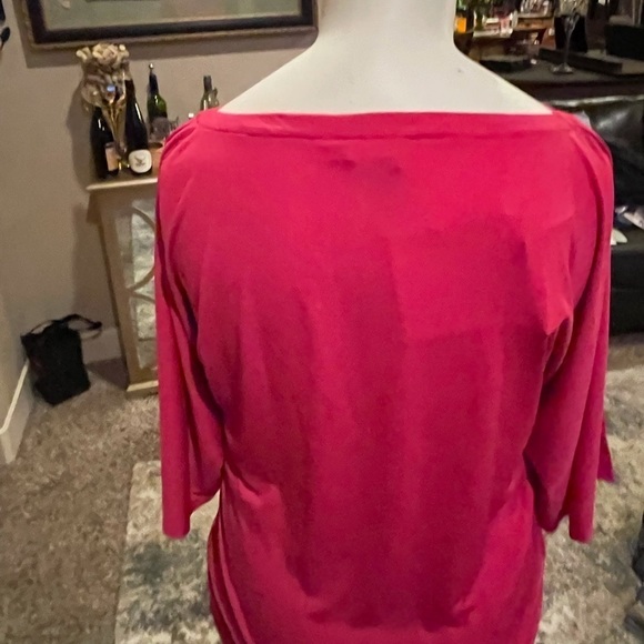 14/16 Ashley Stewart 3/4 Length Pink Shirt Clothes - Picture 9 of 14